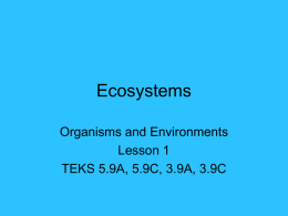 Habitats, Ecosystems and Biomes