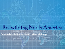 Re-wilding North America - National Evolutionary Synthesis