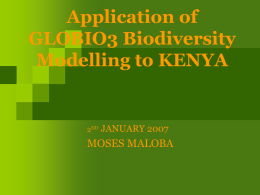 Application of GLOBIO3 Biodiversity Modelling to KENYA