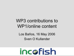 WP3 contributions to WP1/online content