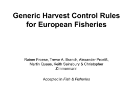 Generic Harvest Control Rules for European Fisheries