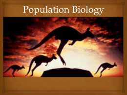 Population Biology - Miss Galegar's Biology Class