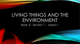Living things and the environment