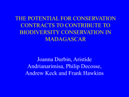 THE POTENTIAL FOR CONSERVATION CONTRACTS TO …