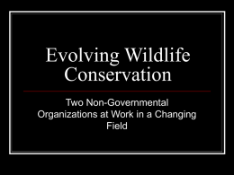Evolving to Wildlife Conservation
