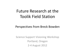 Future Research at the Toolik Field Station Perspectives