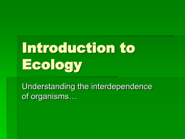 Introduction to Ecology - Monroe Township School District