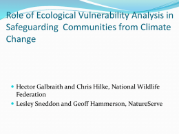 Vulnerabilities to Climate Change of Northeastern Habitats
