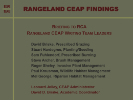 Rangeland CEAP Findings.