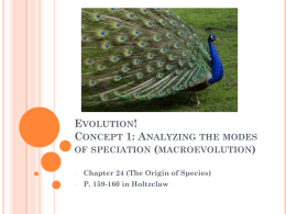 Evolution! Concept 1: Analyzing the modes of speciation