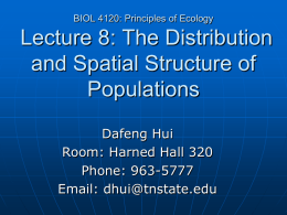BIOL 4120: Principles of Ecology Lecture 9: Properties of