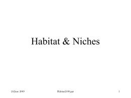 Habitat & Niches - Sayedmaulana's Blog