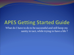 APES Getting Started Guide