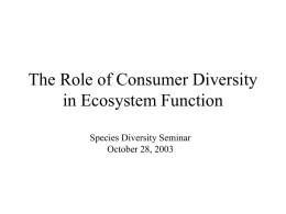 The Role of Consumers in Community Diversity
