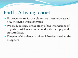 Earth: A Living planet