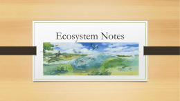 Ecosystem Notes - Alvin Independent School District