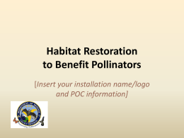 Habitat Restoration to Benefit Pollinators (Mary Anderson)