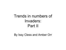 Trends in numbers of Invaders: Part II