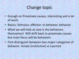 Learning behavior