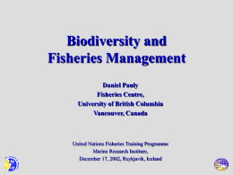 Biodiversity and fisheries management - FTP-UNU