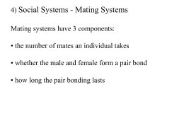 Territoriality and Mating Systems