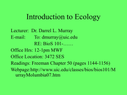 Introduction to Ecology - University of Illinois at Chicago