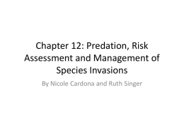 Chapter 12: Predation, Risk Assessment and Management of