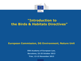 Introduction to the Birds & Habitats Directives - era
