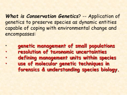 What is Conservation Genetics