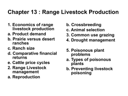 Chapter 13: Range livestock production