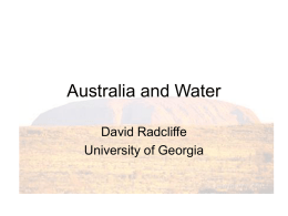 Australia and Water - UGA Hydrology