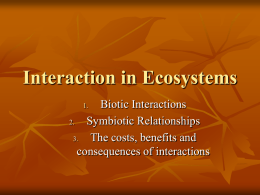 Interaction in Ecosystems