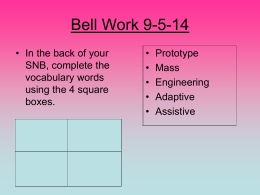 Bell Work 9-5-14
