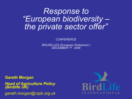 Biodiversity the private offer Birdlife Dec2009