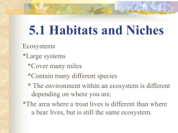 5.1 Habitats and Niches