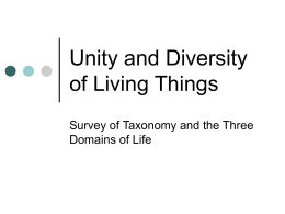 Unity and Diversity of Living Things Teaching