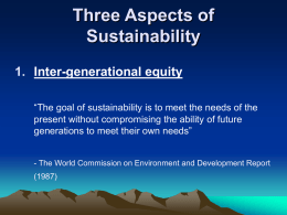 Three Aspects of Sustainability