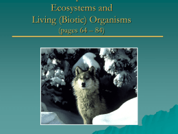 Lecture - Chapter 4 - Biotic Components of Ecosystems