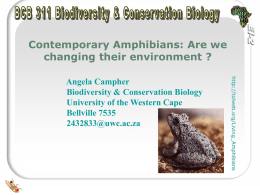 BCB 311 Biodiversity & Conservation Biology