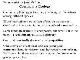 Introduction to Community Ecology
