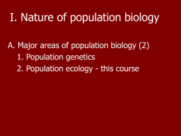 I. Nature of population biology