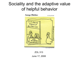 Social behavior I