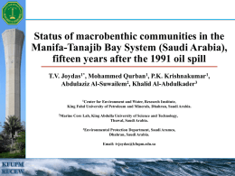 Status of macrobenthic communities in the Manifa