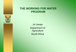 the working for water program