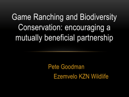 Pete Goodman - Green Branding for Game Ranching