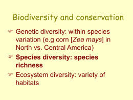 PowerPoint Presentation - #2 Speciation and Biodiversity