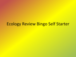 Ecology Review Bingo Self Starter