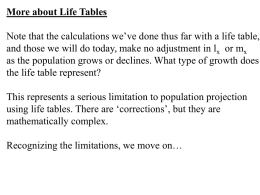 Cohort life tables