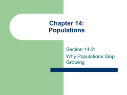 Population Limiting Factors