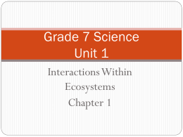 Notes 7 Unit 1 Ecosystems Ch 1ans
